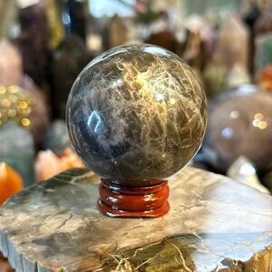 🔥SALE🔥 Moonstone Crystal Sphere With Rainbows And Flash!